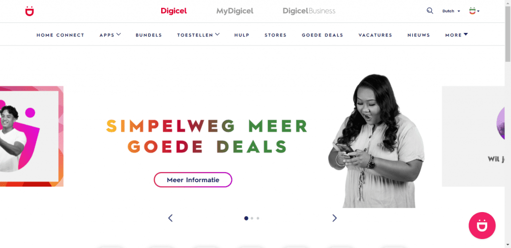 Digicel website homepage screenshot
