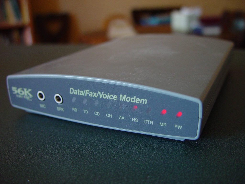 Dial-up data/fax/voice modem