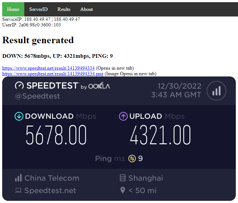 captura de pantalla de un probador de velocidad de Internet falso - https://fspeed.cf/ | Velocidad de internet falsa